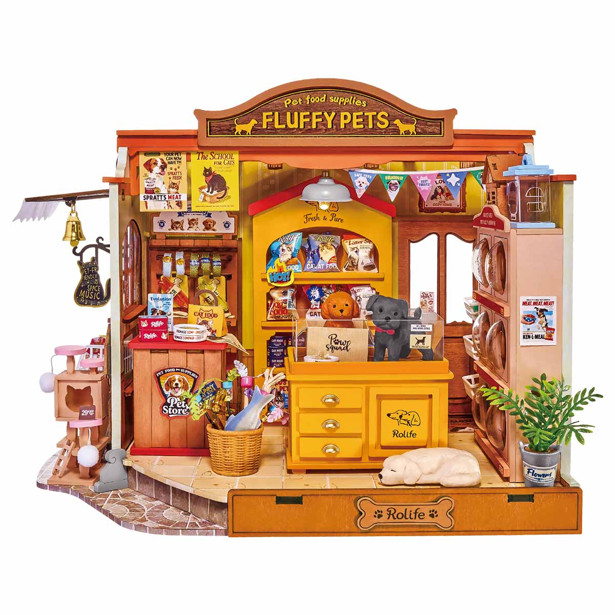 Fluffy Friends Hub completo de frente sobre fondo blanco.