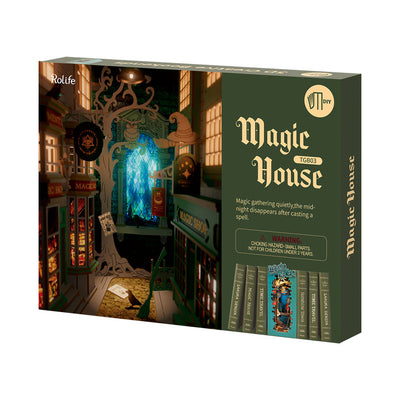 Caja del kit Magic House con una imagen del callejón en miniatura.