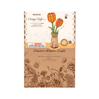 Parte delantera de la caja del kit Orange Tulip.