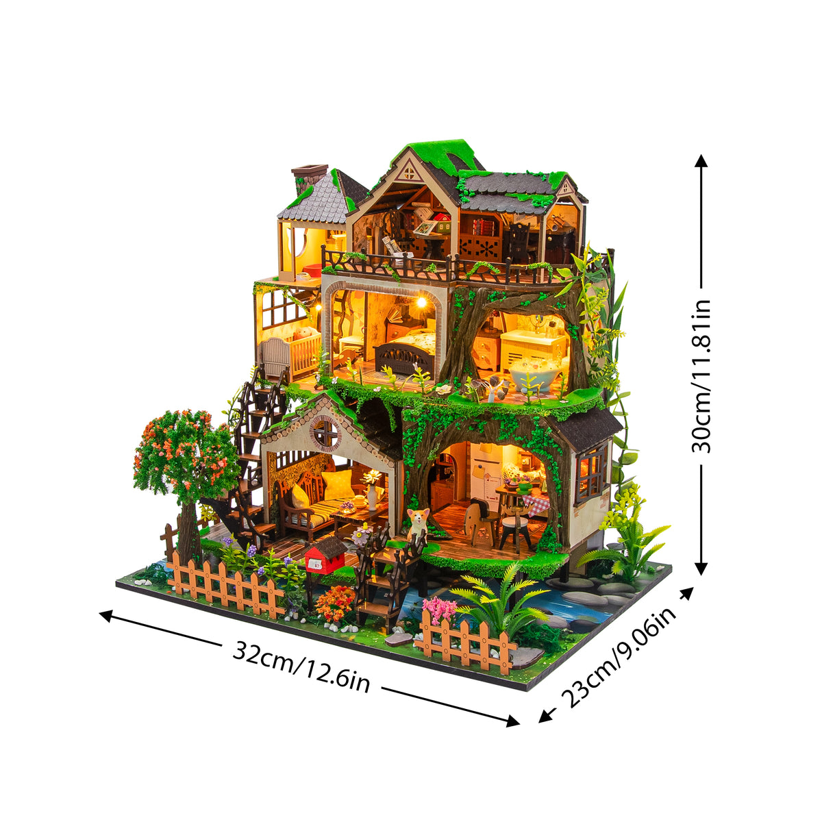 Fairy Tale Forest de Hongda, dimensiones del modelo montado
