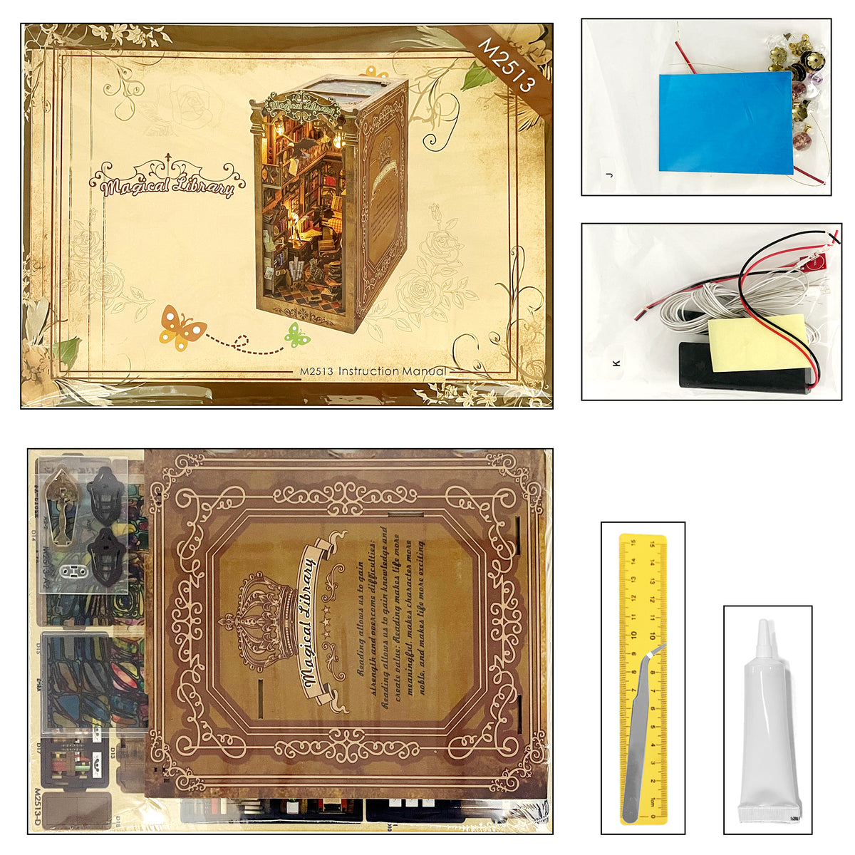 Magical Library de Hongda, materiales y contenido del kit