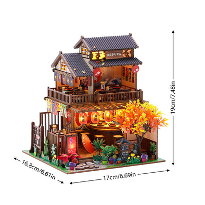 Wawei Sushi House de Hongda, dimensiones del modelo montado