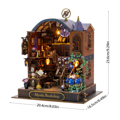 Mystic Bookshop de Hongda, dimensiones del modelo montado