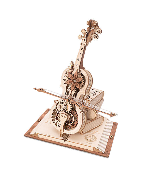 
Magic Cello con arco y base sobre fondo blanco · ROKR
