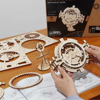 Montaje del calendario con paneles de madera e instrucciones · ROKR