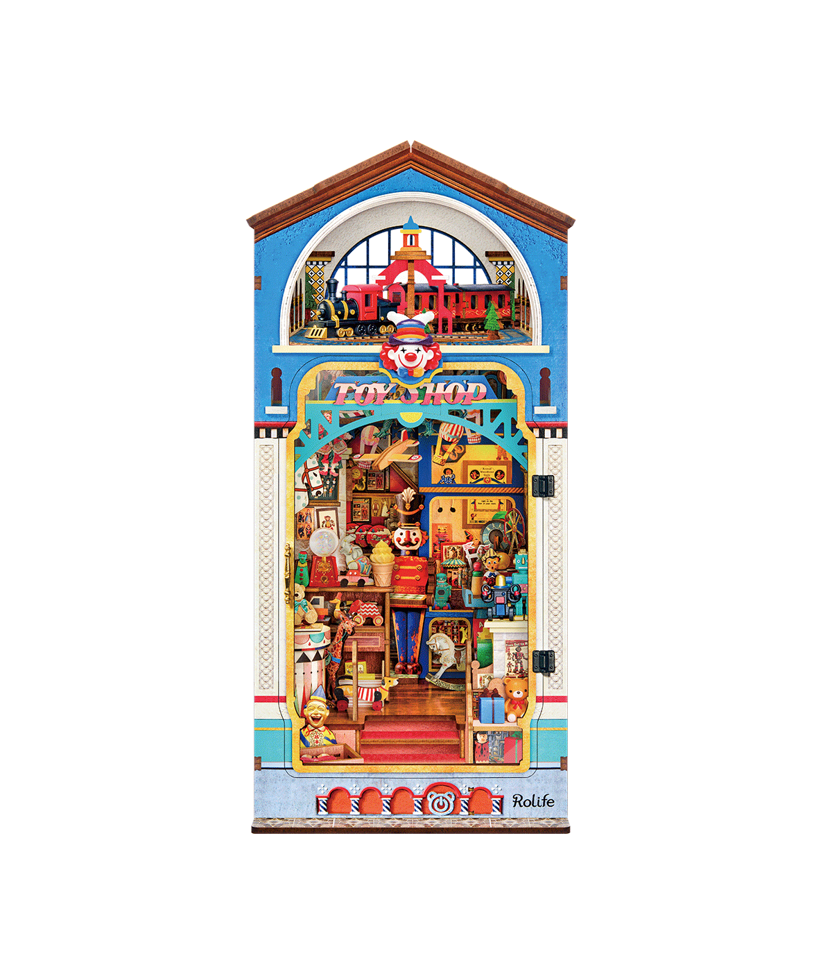 
Treasure Toy Shop completo visto de frente sobre fondo blanco.