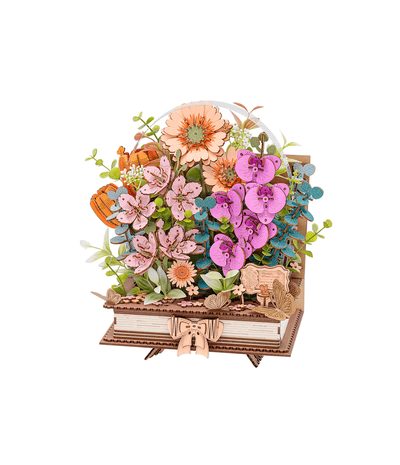 Wooden Blooming Book completo sobre fondo blanco · Rowood